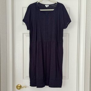 J.Jill Navy Eyelet Dress